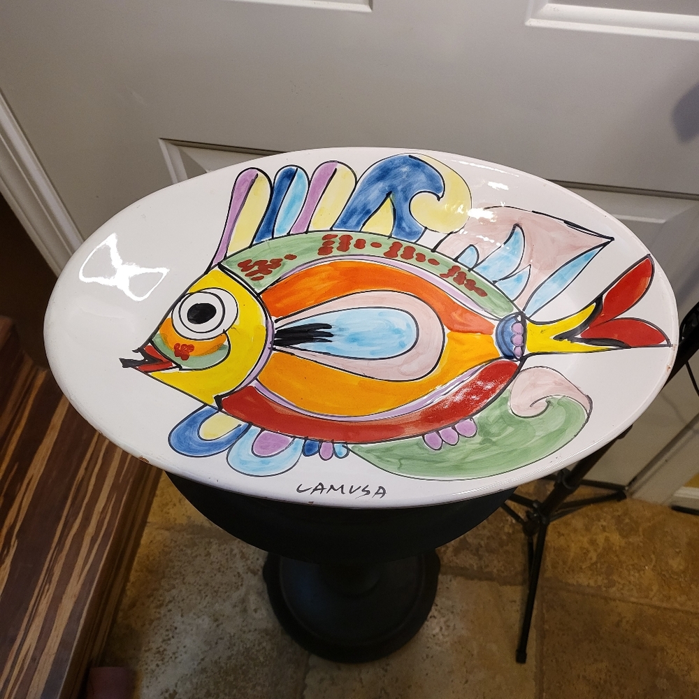 La Musa MCM Ceramic Hand Painted Fish Platter